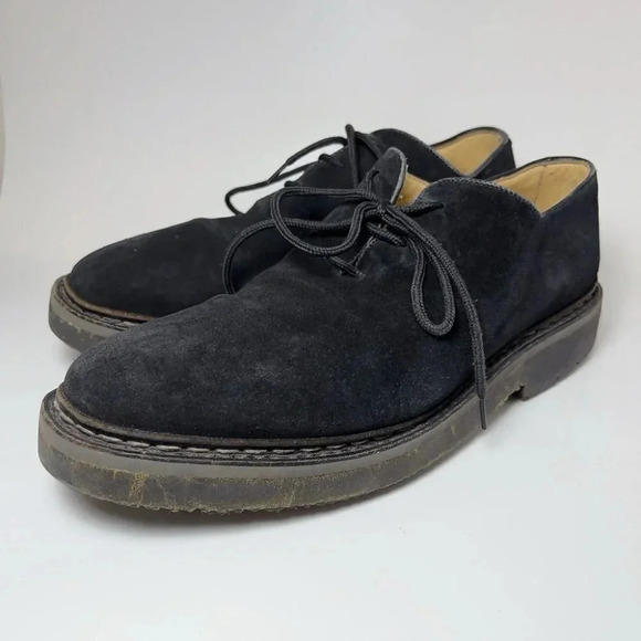 Heschung Suede Black Low Top Oxford Lace Up Shoes - Picture 3 of 14
